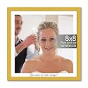 ArtzFolio Customised Wall &amp; Table Photo Frame D647 | Upload Your Photos | Personalized Gift Birthday, Wife, Husband, Anniversary, Parents, Friends | Golden | 8x8 inch (20x20 cms)