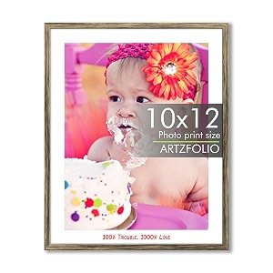 artzfolio customised wall photo frame d653  upload your photos  personalized gift birthday wife husband anniversary parents friends  antique golden  10x12 inch 25x30 cms