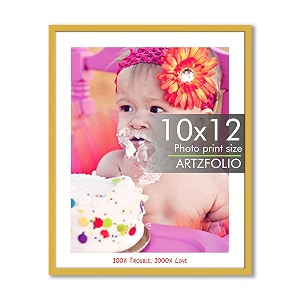 artzfolio customised wall photo frame d653  upload your photos  personalized gift birthday wife husband anniversary parents friends  golden  10x12 inch 25x30 cms