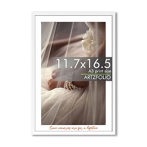 artzfolio customised wall photo frame d654  upload your photos  extra large size  gift for birthday wife husband anniversary parents friends  white  a3 size  117x165 inch 30x42 cms
