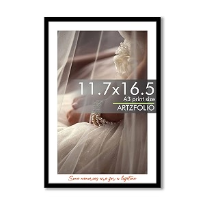 artzfolio customised wall photo frame d654  upload your photos  extra large size  gift for birthday wife husband anniversary parents friends  black  a3 size  117x165 inch 30x42 cms