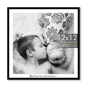 artzfolio customised wall photo frame d655  upload your photos  personalized gift birthday wife husband anniversary parents friends  black  12x12 inch 30x30 cms