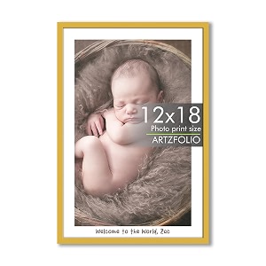 artzfolio customised wall photo frame d656  upload your photos  extra large size  gift for birthday wife husband anniversary parents friends  golden  12x18 inch 30x46 cms
