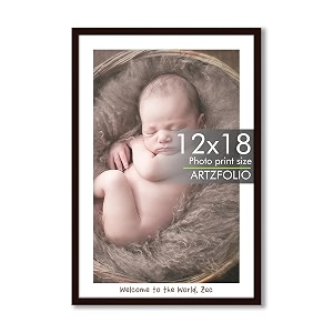 artzfolio customised wall photo frame d656  upload your photos  extra large size  gift for birthday wife husband anniversary parents friends  dark brown  12x18 inch 30x46 cms