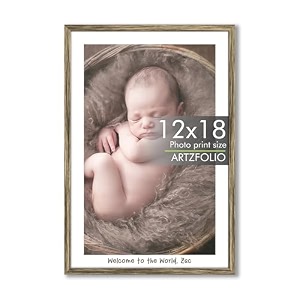 artzfolio customised wall photo frame d656  upload your photos  extra large size  gift for birthday wife husband anniversary parents friends  antique golden  12x18 inch 30x46 cms
