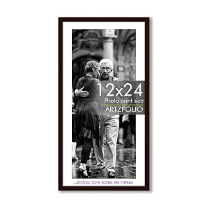 artzfolio customised wall photo frame d657  upload your photos  extra large size  gift for birthday wife husband anniversary parents friends  dark brown  12x24 inch 30x61 cms