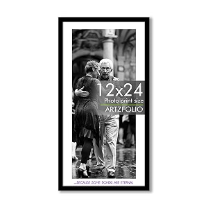artzfolio customised wall photo frame d657  upload your photos  extra large size  gift for birthday wife husband anniversary parents friends  black  12x24 inch 30x61 cms