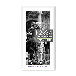 artzfolio customised wall photo frame d657  upload your photos  extra large size  gift for birthday wife husband anniversary parents friends  white  12x24 inch 30x61 cms