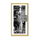ArtzFolio Customised Wall Photo Frame D657 | Upload Your Photos | Extra Large Size | Gift for Birthday, Wife, Husband, Anniversary, Parents, Friends | Golden | 12x24 inch (30x61 cms)