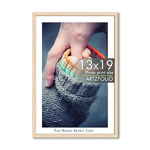 artzfolio customised wall photo frame d658  upload your photos  extra large size  gift for birthday wife husband anniversary parents friends  natural brown  13x19 inch 33x48 cms