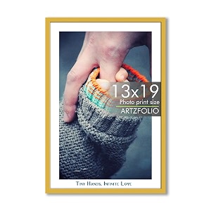 artzfolio customised wall photo frame d658  upload your photos  extra large size  gift for birthday wife husband anniversary parents friends  golden  13x19 inch 33x48 cms