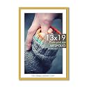 ArtzFolio Customised Wall Photo Frame D658 | Upload Your Photos | Extra Large Size | Gift for Birthday, Wife, Husband, Anniversary, Parents, Friends | Golden | 13x19 inch (33x48 cms)