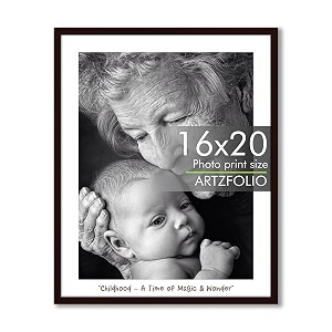 artzfolio customised wall photo frame d661  upload your photos  extra large size  gift for birthday wife husband anniversary parents friends  dark brown  16x20 inch 41x51 cms