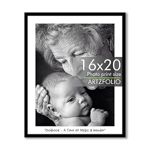 artzfolio customised wall photo frame d661  upload your photos  extra large size  gift for birthday wife husband anniversary parents friends  black  16x20 inch 41x51 cms