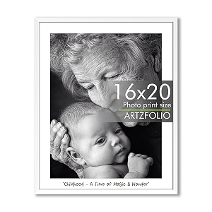 artzfolio customised wall photo frame d661  upload your photos  extra large size  gift for birthday wife husband anniversary parents friends  white  16x20 inch 41x51 cms