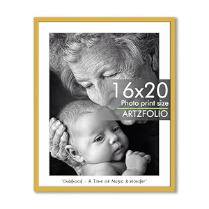artzfolio customised wall photo frame d661  upload your photos  extra large size  gift for birthday wife husband anniversary parents friends  golden  16x20 inch 41x51 cms