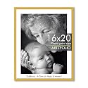 ArtzFolio Customised Wall Photo Frame D661 | Upload Your Photos | Extra Large Size | Gift for Birthday, Wife, Husband, Anniversary, Parents, Friends | Golden | 16x20 inch (41x51 cms)