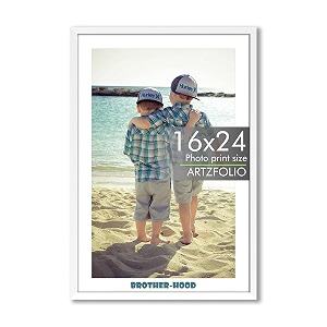 artzfolio customised wall photo frame d662  upload your photos  extra large size  gift for birthday wife husband anniversary parents friends  white  a2 size  16x24 inch 41x61 cms