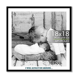 artzfolio customised wall photo frame d663  upload your photos  extra large size  gift for birthday wife husband anniversary parents friends  black  18x18 inch 46x46 cms