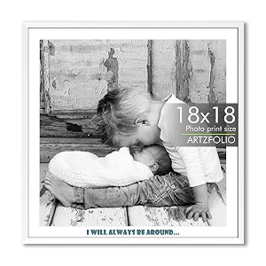 artzfolio customised wall photo frame d663  upload your photos  extra large size  gift for birthday wife husband anniversary parents friends  white  18x18 inch 46x46 cms