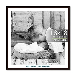 artzfolio customised wall photo frame d663  upload your photos  extra large size  gift for birthday wife husband anniversary parents friends  dark brown  18x18 inch 46x46 cms
