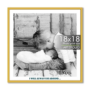 artzfolio customised wall photo frame d663  upload your photos  extra large size  gift for birthday wife husband anniversary parents friends  golden  18x18 inch 46x46 cms