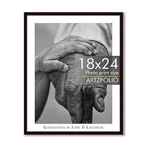 artzfolio customised wall photo frame d664  upload your photos  extra large size  gift for birthday wife husband anniversary parents friends  dark brown  18x24 inch 46x61 cms