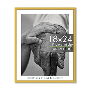 artzfolio customised wall photo frame d664  upload your photos  extra large size  gift for birthday wife husband anniversary parents friends  golden  18x24 inch 46x61 cms
