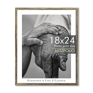 artzfolio customised wall photo frame d664  upload your photos  extra large size  gift for birthday wife husband anniversary parents friends  antique golden  18x24 inch 46x61 cms