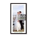 ArtzFolio Customised Wall Photo Frame D665 | Upload Your Photos | Extra Large Size | Gift for Birthday, Wife, Husband, Anniversary, Parents, Friends | Dark Brown | 18x36 inch (46x91 cms)