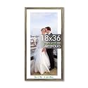 ArtzFolio Customised Wall Photo Frame D665 | Upload Your Photos | Extra Large Size | Gift for Birthday, Wife, Husband, Anniversary, Parents, Friends | Antique Golden | 18x36 inch (46x91 cms)