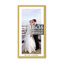 ArtzFolio Customised Wall Photo Frame D665 | Upload Your Photos | Extra Large Size | Gift for Birthday, Wife, Husband, Anniversary, Parents, Friends | Golden | 18x36 inch (46x91 cms)