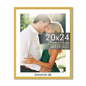 artzfolio customised wall photo frame d667  upload your photos  extra large size  gift for birthday wife husband anniversary parents friends  golden  20x24 inch 51x61 cms