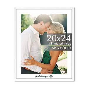 artzfolio customised wall photo frame d667  upload your photos  extra large size  gift for birthday wife husband anniversary parents friends  white  20x24 inch 51x61 cms