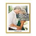 ArtzFolio Customised Wall Photo Frame D667 | Upload Your Photos | Extra Large Size | Gift for Birthday, Wife, Husband, Anniversary, Parents, Friends | Golden | 20x24 inch (51x61 cms)