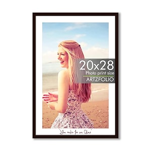 artzfolio customised wall photo frame d668  upload your photos  extra large size  gift for birthday wife husband anniversary parents friends  dark brown  20x28 inch 51x71 cms