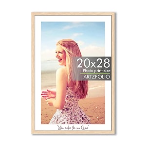 artzfolio customised wall photo frame d668  upload your photos  extra large size  gift for birthday wife husband anniversary parents friends  natural brown  20x28 inch 51x71 cms