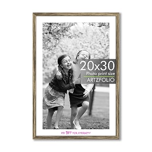 artzfolio customised wall photo frame d669  upload your photos  extra large size  gift for birthday wife husband anniversary parents friends  antique golden  20x30 inch 51x76 cms
