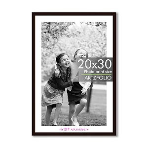 artzfolio customised wall photo frame d669  upload your photos  extra large size  gift for birthday wife husband anniversary parents friends  dark brown  20x30 inch 51x76 cms