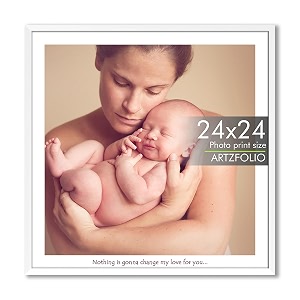 artzfolio customised wall photo frame d670  upload your photos  extra large size  gift for birthday wife husband anniversary parents friends  white  24x24 inch 61x61 cms