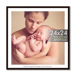 artzfolio customised wall photo frame d670  upload your photos  extra large size  gift for birthday wife husband anniversary parents friends  dark brown  24x24 inch 61x61 cms
