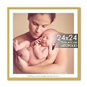 ArtzFolio Customised Wall Photo Frame D670 | Upload Your Photos | Extra Large Size | Gift for Birthday, Wife, Husband, Anniversary, Parents, Friends | Golden | 24x24 inch (61x61 cms)