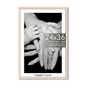artzfolio customised wall photo frame d671  upload your photos  extra large size  gift for birthday wife husband anniversary parents friends  natural brown  24x36 inch 61x91 cms