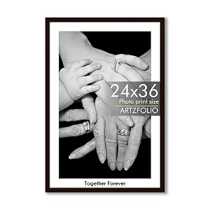 artzfolio customised wall photo frame d671  upload your photos  extra large size  gift for birthday wife husband anniversary parents friends  dark brown  24x36 inch 61x91 cms