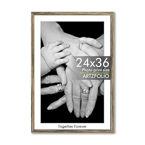 artzfolio customised wall photo frame d671  upload your photos  extra large size  gift for birthday wife husband anniversary parents friends  antique golden  24x36 inch 61x91 cms