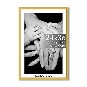 artzfolio customised wall photo frame d671  upload your photos  extra large size  gift for birthday wife husband anniversary parents friends  golden  24x36 inch 61x91 cms