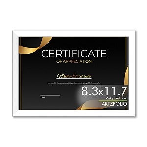 artzfolio customized frame for certificates d618  upload your photos  photo gift for birthday wife husband anniversary parents friends  white  a4 size  83x117 inch 21x30 cms