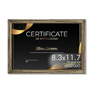 artzfolio customized frame for certificates d618  upload your photos  photo gift for birthday wife husband anniversary parents friends  antique golden  a4 size  83x117 inch 21x30 cms