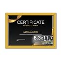 ArtzFolio Customized Frame for Certificates D618 | Upload Your Photos | Photo Gift for Birthday, Wife, Husband, Anniversary, Parents, Friends | Golden | A4 Size | 8.3x11.7 inch (21x30 cms)