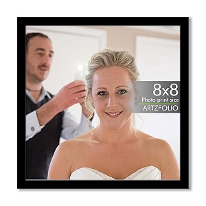 artzfolio customized wall amp table photo frame d616  upload your photos  photo gift for birthday wife husband anniversary parents friends  black  8x8 inch 20x20 cms